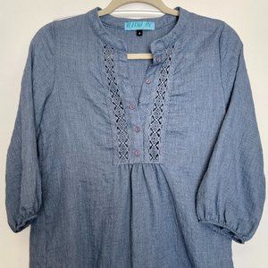 Dusty Blue Francesca's Blouse Size Small